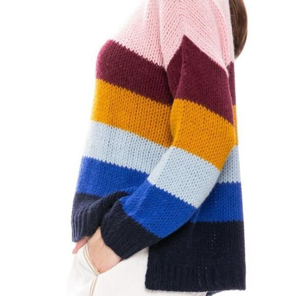 XiRENA Sweater Womens XS Alpaca Apres Ski Taos Alpaca Stripe Crewneck Oversized - Picture 3 of 10